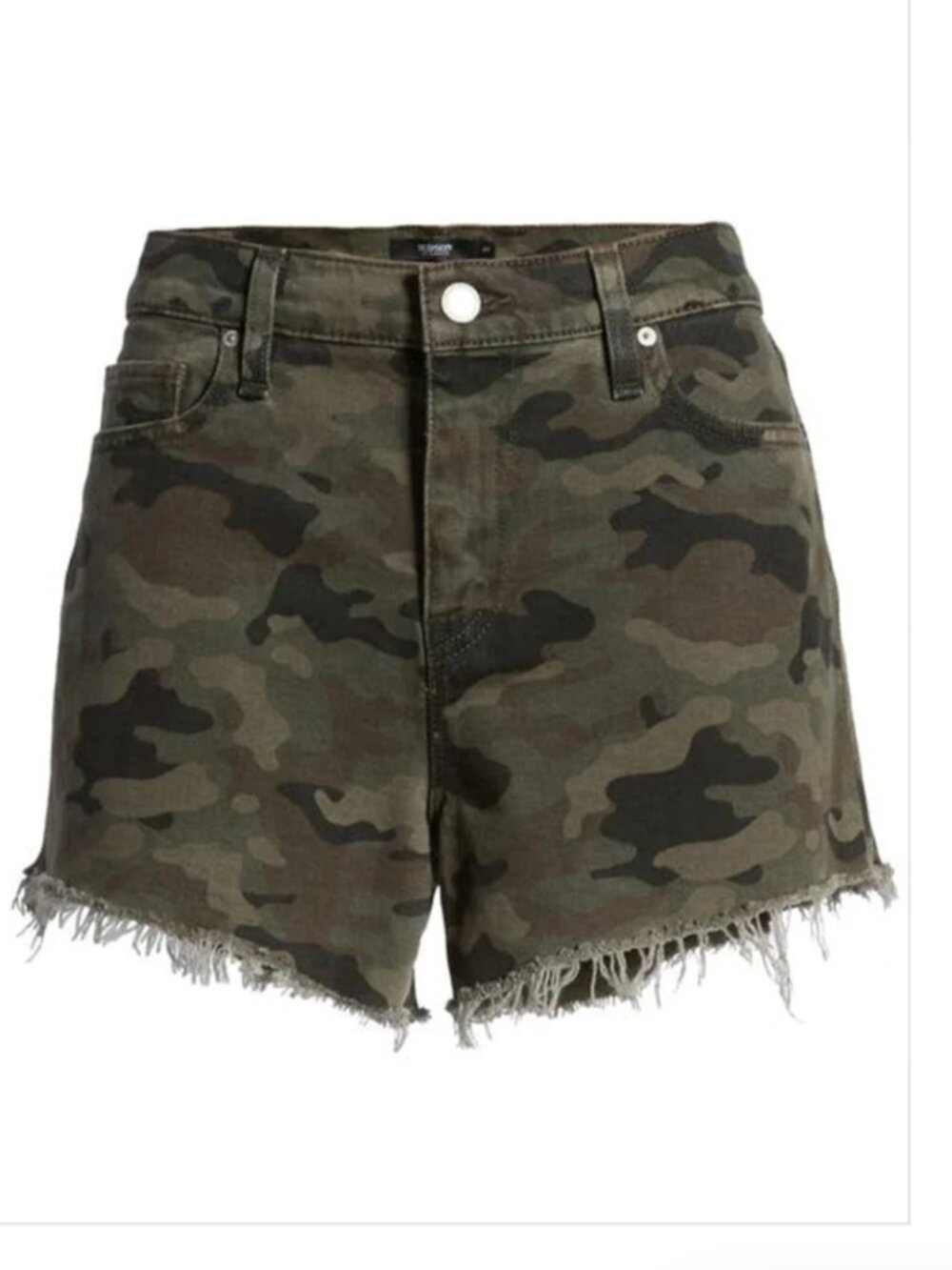 Hudson Gemma Shorts Mid Rise Cut Off Short Frayed Hem Classic Camo NWT Size 34